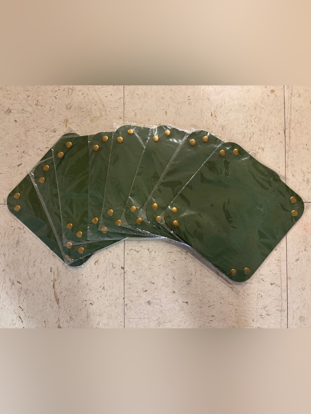 SET OF 8 Leather Valet Tray - NWT Green Vegan Leather, Zora Botanica. BULK